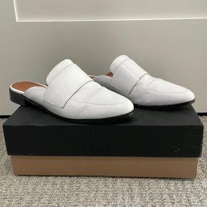 Halogen White Leather Slide